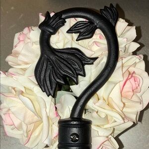 NEW! 1 Black Elegant iron curtain rod finial
